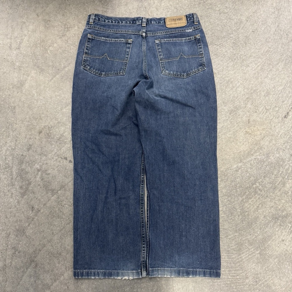 Urban Up Men's Jeans 34x26 Blue Denim Straight Leg Short Inseam Hemmed Skater